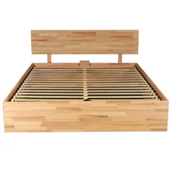 Lit coffre 2 places 160x200cm Hêtre massif huilé avec sommier MALI