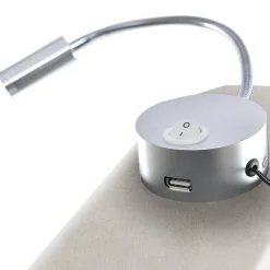 Lit Coffre 140 x 200 Cm - Lit Double avec Lampe de Lecture et Charge USB - Bois Massif et Lin - Sans Matelas - Beige