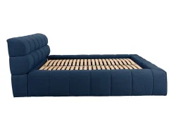 Lit coffre 160 x 200 cm - Tissu - Bleu nuit - FORVIK II