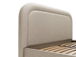 Lit coffre 140 x 190 cm - Tissu chiné - Beige - FIREZA II