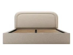 Lit coffre 140 x 190 cm - Tissu chiné - Beige - FIREZA II