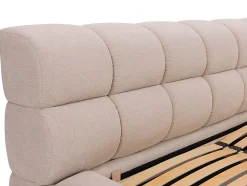Lit coffre 160 x 200 cm - Tissu - Beige + Matelas - FORVIK II