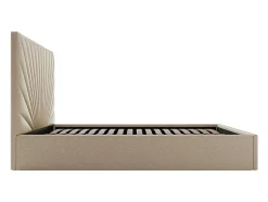 Lit coffre 180 x 200 cm - Tissu - Beige + Matelas - RILIODA