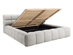 Lit coffre 160 x 200 cm - Tissu - Gris clair - FORVIK