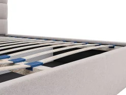 Lit coffre 200 x 200 cm - Tissu - Beige - ELIAVA