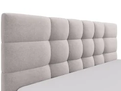 Lit coffre 200 x 200 cm - Tissu - Beige - ELIAVA