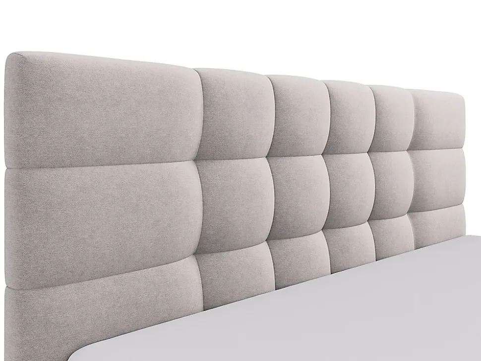 Lit coffre 200 x 200 cm - Tissu - Beige - ELIAVA