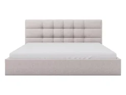 Lit coffre 200 x 200 cm - Tissu - Beige - ELIAVA