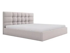 Lit coffre 200 x 200 cm - Tissu - Beige - ELIAVA