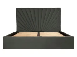 Lit coffre 180 x 200 cm - Velours - Gris anthracite + Matelas - RILIODA