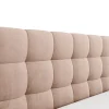 Lit coffre 200 x 200 cm - Velours - Beige - MIRDAL