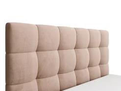 Lit coffre 200 x 200 cm - Velours - Beige - MIRDAL