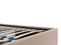 Lit coffre 200 x 200 cm - Velours - Beige - MIRDAL