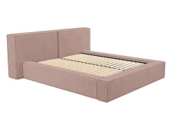 Lit coffre 180 x 200 cm - Velours côtelé - Rose - TIMANO