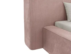 Lit coffre 180 x 200 cm - Velours côtelé - Rose - TIMANO