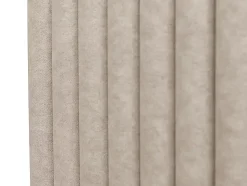 Lit coffre 160 x 200 cm avec tête de lit coutures verticales - Tissu - Taupe - SARAH II