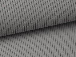 Lit coffre 140 x 190 cm avec tête de lit coutures verticales - Velours côtelé - Gris + Matelas - SARAH