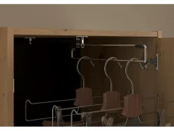 Lit coffre 140 x 190 cm LUDARO avec pont de lit VARLY - Coloris : Naturel et noir