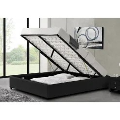 Lit coffre 140 x 190 cm noir - KENNINGTON