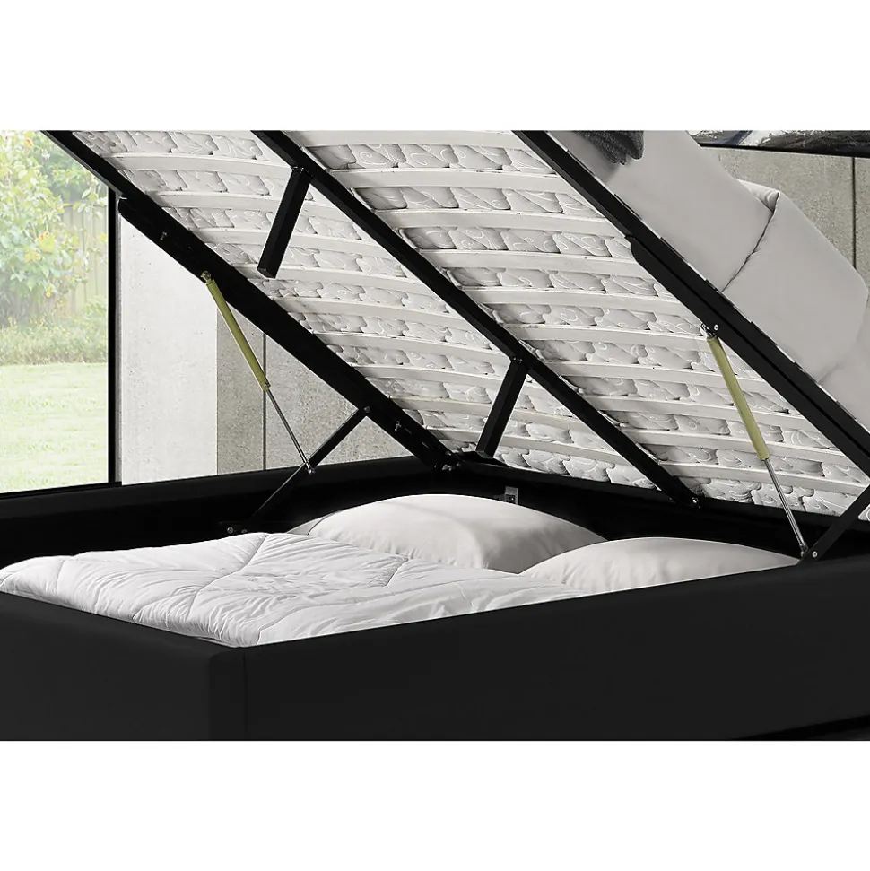 Lit coffre 140 x 190 cm noir - KENNINGTON