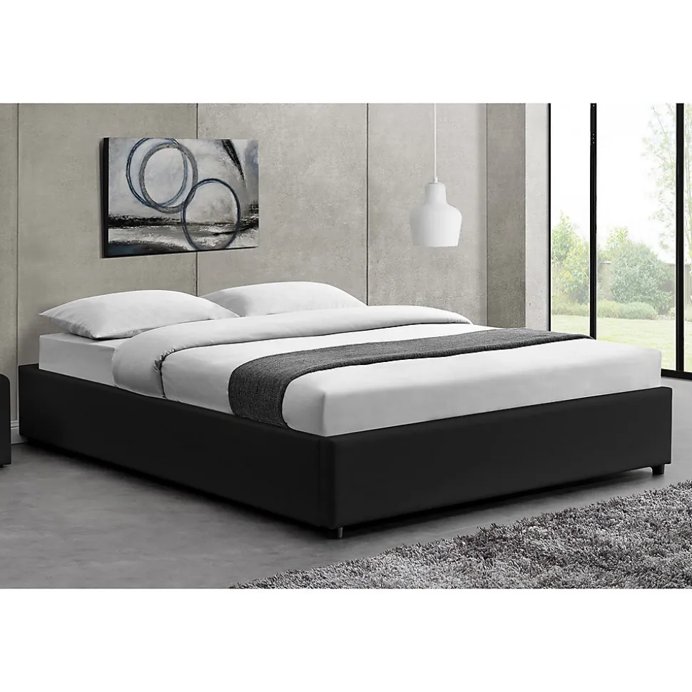 Lit coffre 140 x 190 cm noir - KENNINGTON