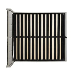 Lit coffre 160 x 200 cm,lit hydraulique,Lit rembourré, avec espace de rangement, tête de lit réglable,PU,gris