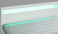 Lit coffre avec LED 160 x 200 cm blanc - ENFIELD