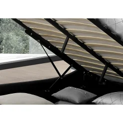 Lit coffre avec LED 140 x 190 cm noir - PORTLAND