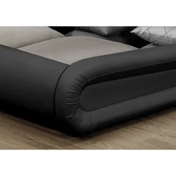 Lit coffre avec LED 140 x 190 cm noir - PORTLAND