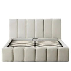 Lit coffre beige Madeleine 180x200 cm