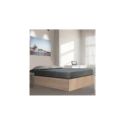 Lit coffre BILBAO 140x200 cm + sommier / Décor chêne blanchi