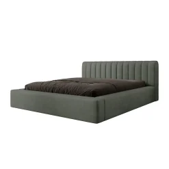 Lit coffre CERVIN Velours doux Sauge Nocturne 180x200 cm Sommier relevable Design élégant