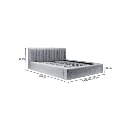 Lit coffre CERVIN Velours doux Sauge Nocturne 140x200 cm Sommier relevable Design élégant