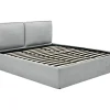 Lit coffre déhoussable 180 x 200 cm - Tissu - Gris clair + Matelas - TENESE