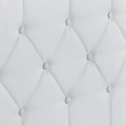 Lit coffre double AUSTIN avec tête de lit et sommier 160 x 200 cm PVC blanc