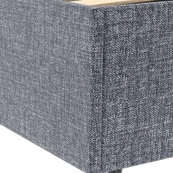 Lit coffre double NORFOLK avec tête de lit et sommier 140 x 190 cm tissu gris anthracite