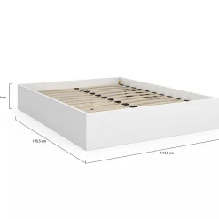 Lit coffre double SANDSIDE avec sommier 140 x 190 cm blanc