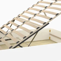 Lit coffre double SANDSIDE avec sommier 140 x 190 cm blanc