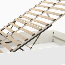 Lit coffre double SEASIDE avec tête de lit et sommier 140 x 190 cm blanc