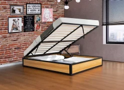 Lit coffre industriel 140 x 190 cm - JERSEY