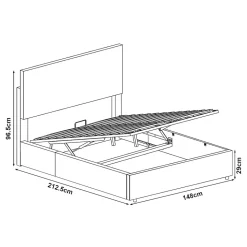 Lit coffre Juva rembourré avec velours côtelé 140 x 200 cm gris Corium