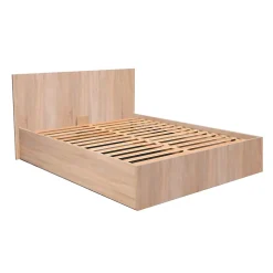 Lit coffre MADRID 180x200 + 1 sommier / Décor Chêne Blanchi