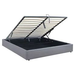 Lit coffre Nola 180 x 200 cm gris en.casa
