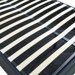 Lit coffre Nola simili 140 x 200 cm noir en.casa