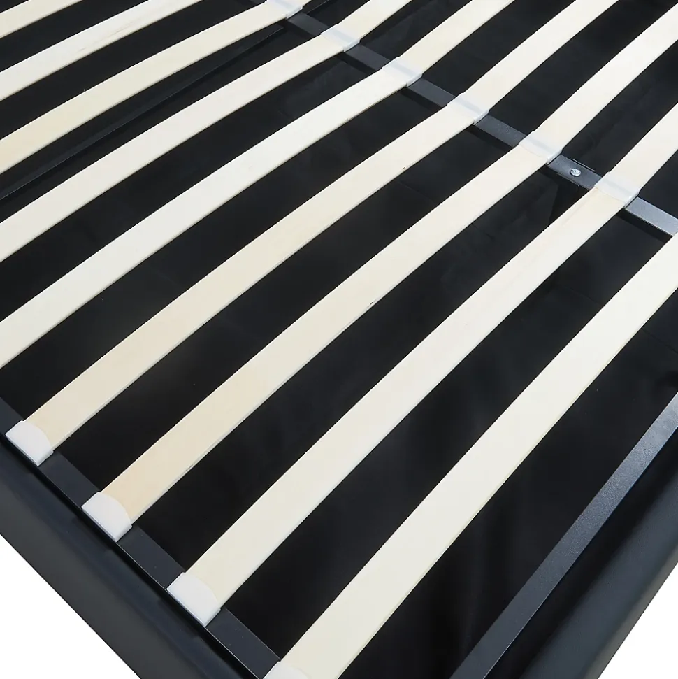 Lit coffre Nola simili 160 x 200 cm noir en.casa