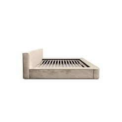 Lit coffre ORLANE Beige Velours de dune 180x200 cm Sommier relevable Design haut de gamme