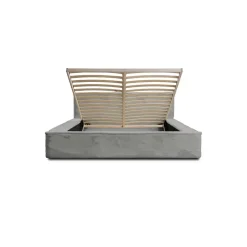 Lit coffre ORLANE Gris Charbon minéral polaire 180x200 cm Sommier relevable Design haut de gamme