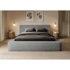 Lit coffre ORLANE Gris Charbon minéral polaire 180x200 cm Sommier relevable Design haut de gamme