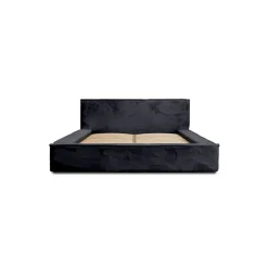 Lit coffre ORLANE Noir Ardoise polaire 160x200 cm Sommier relevable Design haut de gamme