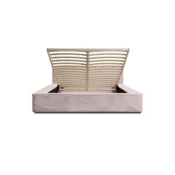 Lit coffre ORLANE Rose Poussière de rose polaire 160x200 cm Sommier relevable Design haut de gamme